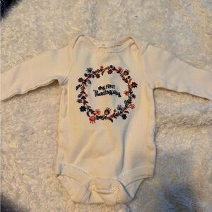 Starting Out Cream Floral 'My First Thanksgiving' Bodysuit
